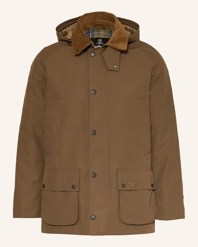 Barbour Jacke Winter Ashby Mit Abnehmbarer Kapuze beige Khaki