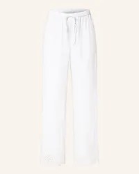 Neo Noir Hose WILLIAM im Jogging-Stil mit Spitze Weiss