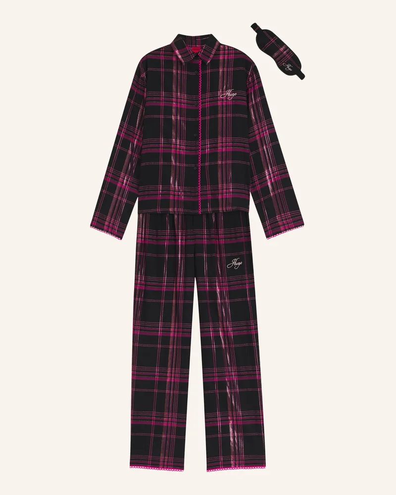 HUGO BOSS Pyjama-Set Flannel Gift-Set Regular Fit rosa Pink