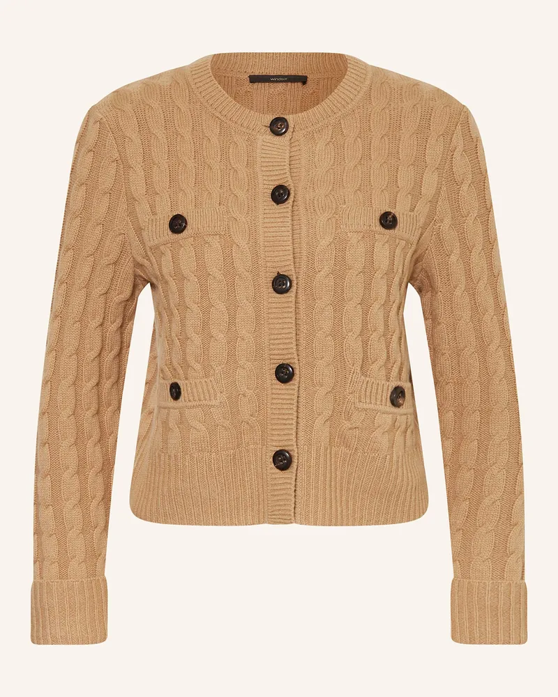 windsor. Strickjacke mit Cashmere Camel