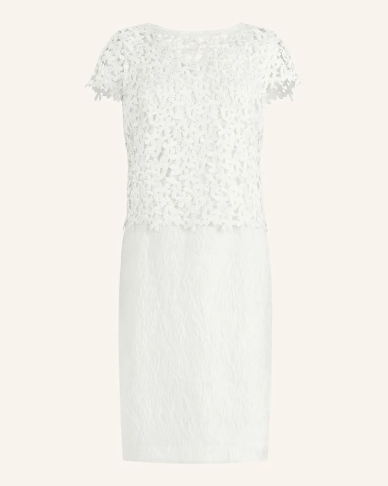 Apart Etuikleid mit Spitzenjäckchen Creme