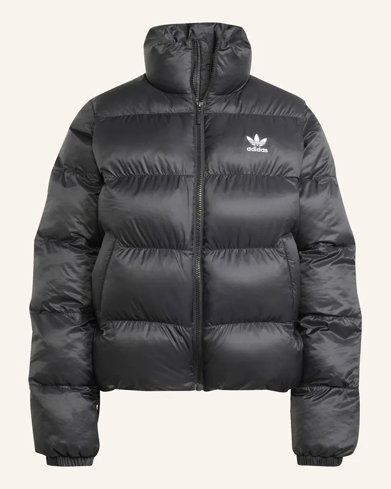 adidas Adicolor Short Puffer Jacke schwarz Schwarz