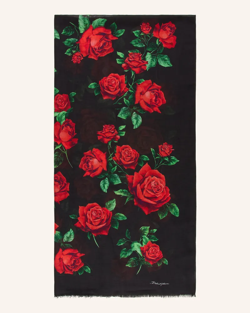 Dolce & Gabbana Schal rot Schwarz