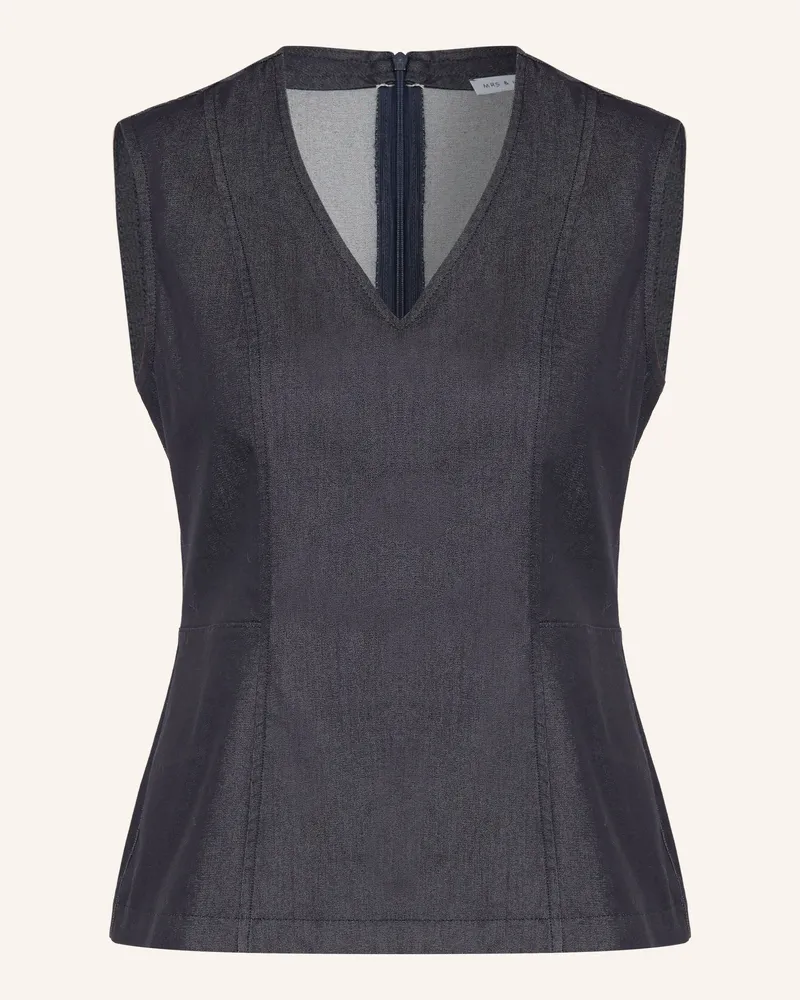 Mrs & HUGS Top blau Dunkelblau