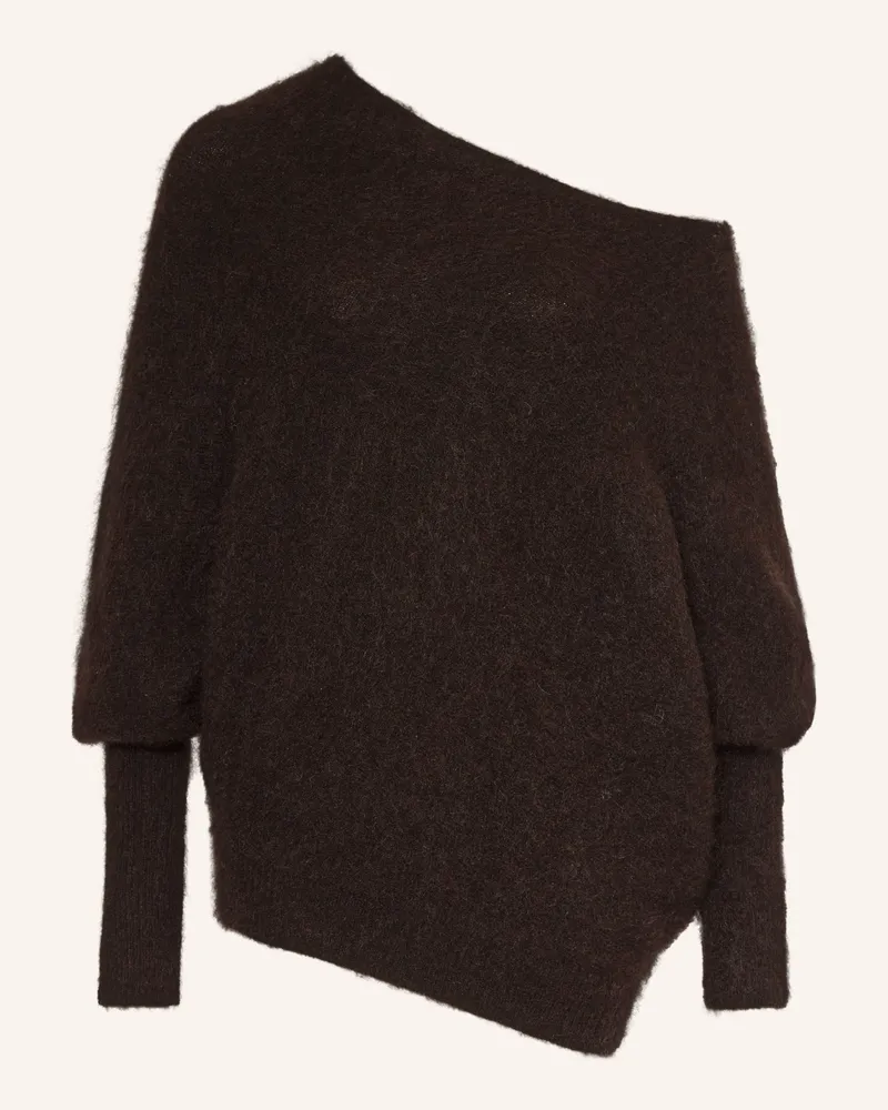 Gestuz One-Shoulder-Pullover Gzdebbie Mit Mohair braun Dunkelbraun