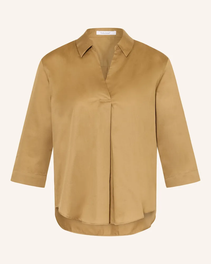 Soluzione Blusenshirt Mit 3/4-Arm braun Camel