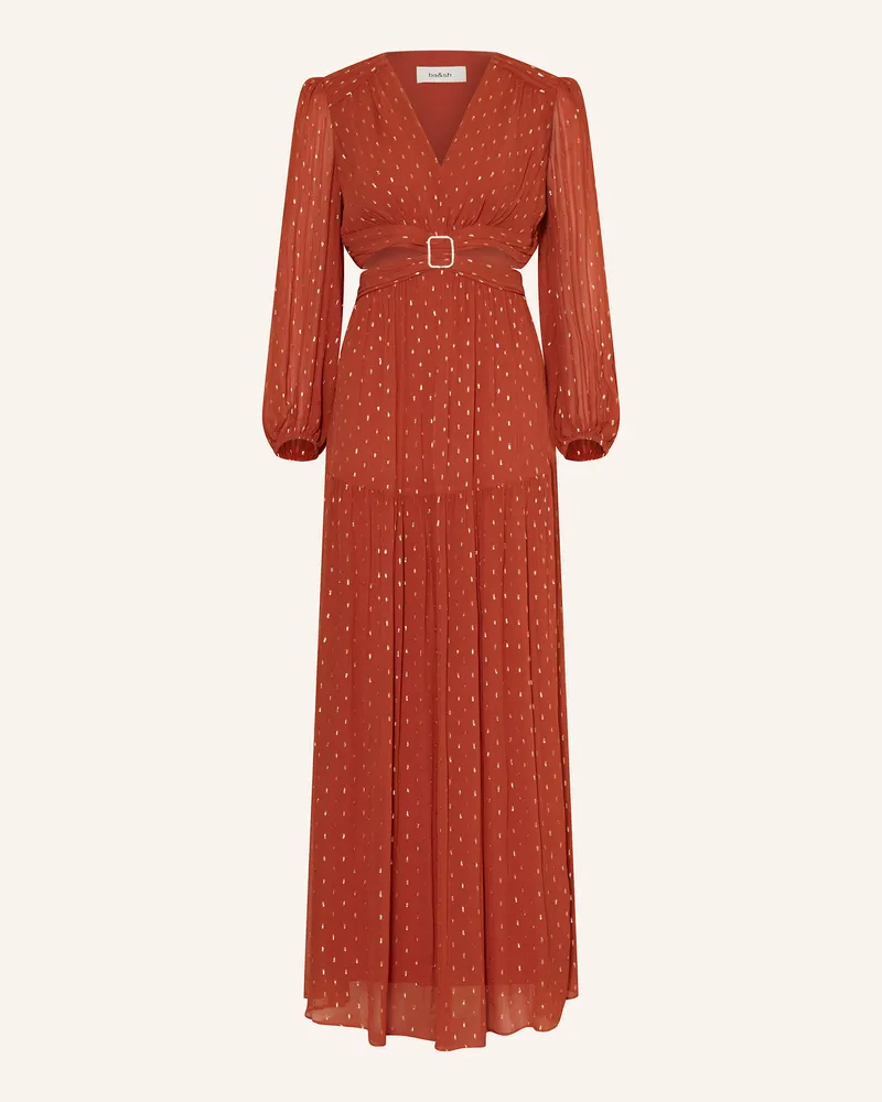 ba&sh Kleid MARRY mit Cut-outs und Glitzergarn Hellrot