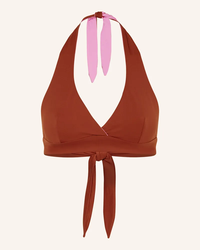 MYMARINI Neckholder-Bikini-Top NECKHOLDER TOP zum Wenden mit UV-Schutz 50 Braun