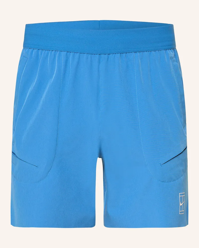 Nike Tennisshorts Court Advantage blau Neonblau