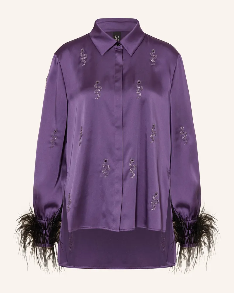 Marc Cain Hemdbluse aus Satin mit Schmucksteinen 744
