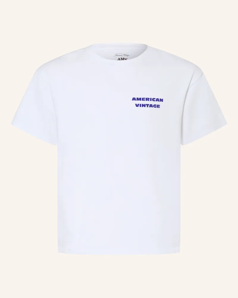 American Vintage T-Shirt blau Weiss