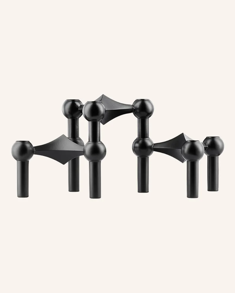 STOFF Nagel 3er-Set Kerzenhalter schwarz Schwarz