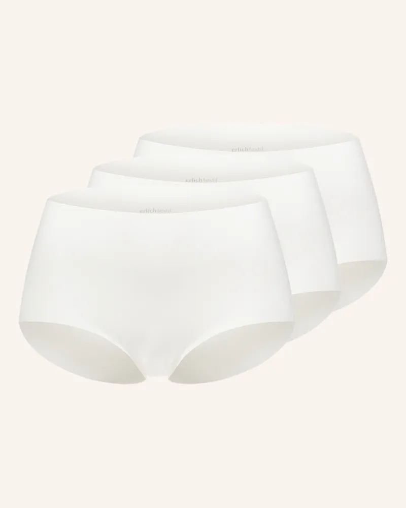 Ehrlich Textil 3er Pack Light Touch High Waist Slip Aus Weichem Modal - Nahtlose Kanten weiss Beige