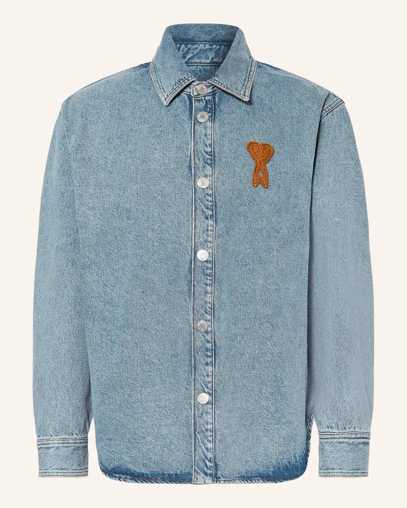 AMI Paris Jeans-Overjacket Hellblau