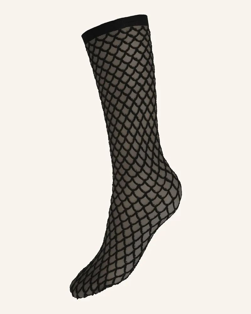 Wolford Socken VELVET NET ILLUSION SOCKS Schwarz
