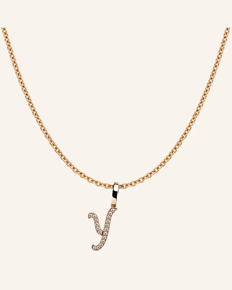 CADA Kette Tiny Diamond Letter Y rosegold Roségold