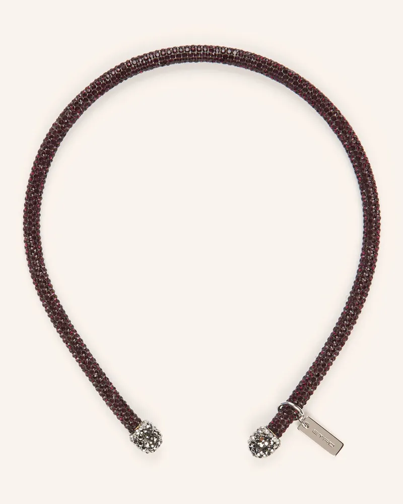 Etro Haarreif Mit Schmucksteinen silber Dunkelrot