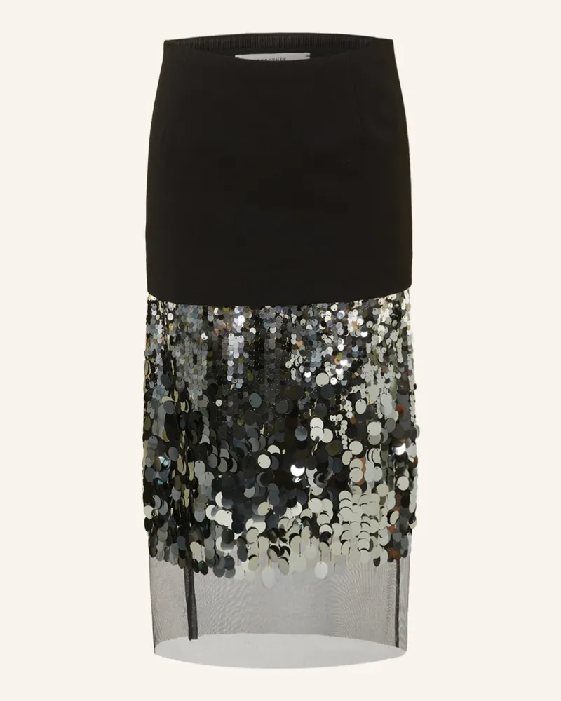 Dorothee Schumacher Rock EMOTIONAL ESSENCE im Materialmix mit Pailletten Schwarz