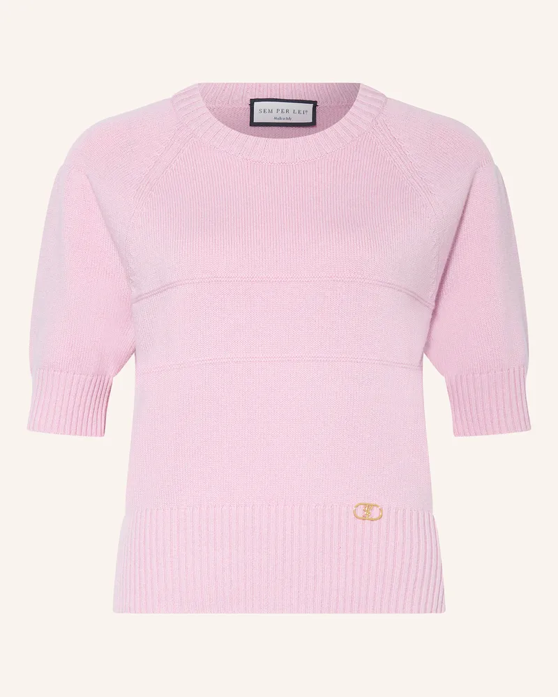 SEM PER LEI Strickshirt Mit Cashmere rosa Rosa