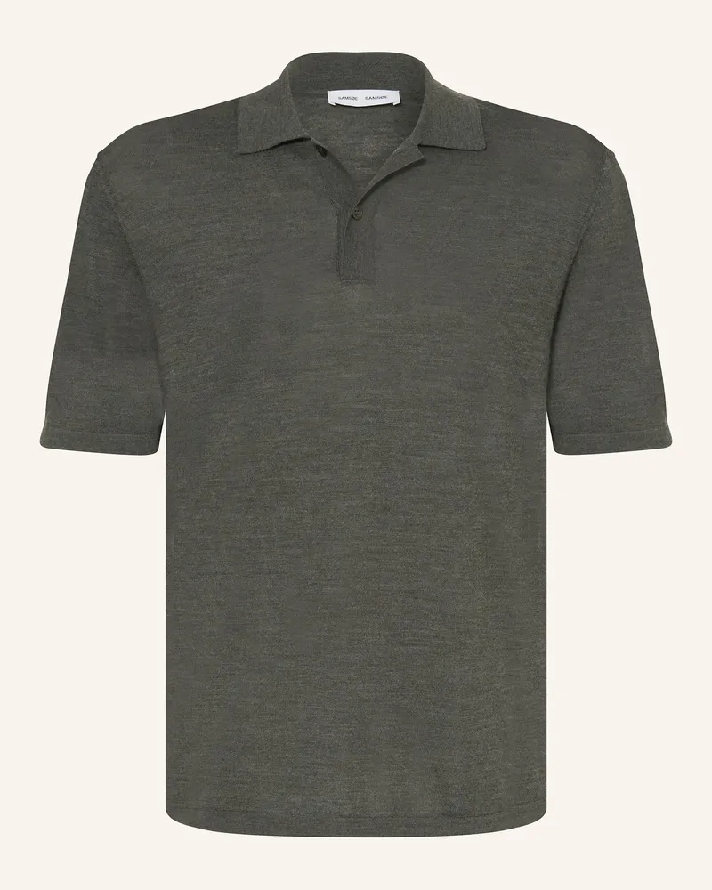 Samsøe & Samsøe Strick-Poloshirt SAROWAN Dunkelgrün