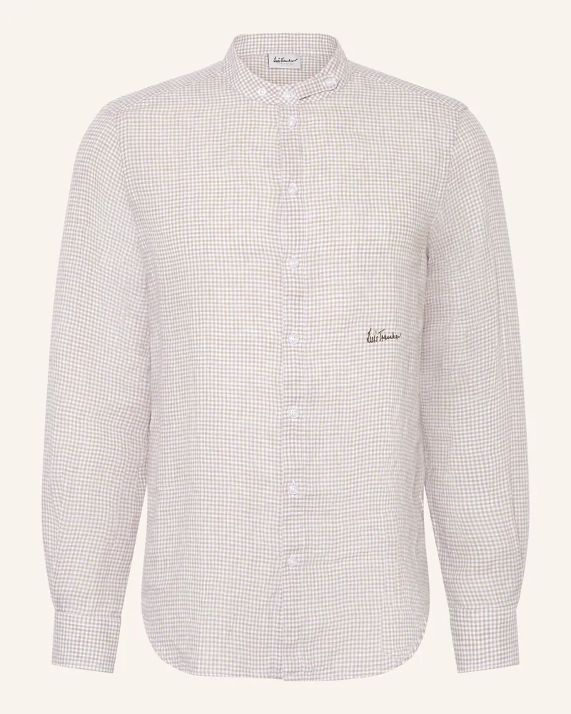 Luis Trenker Leinenhemd Lubernet Regular Fit Mit Stehkragen beige Hellbraun