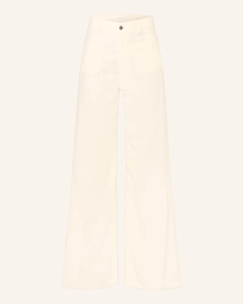 Rich&Royal Marlenehose Aus Cord weiss Ecru