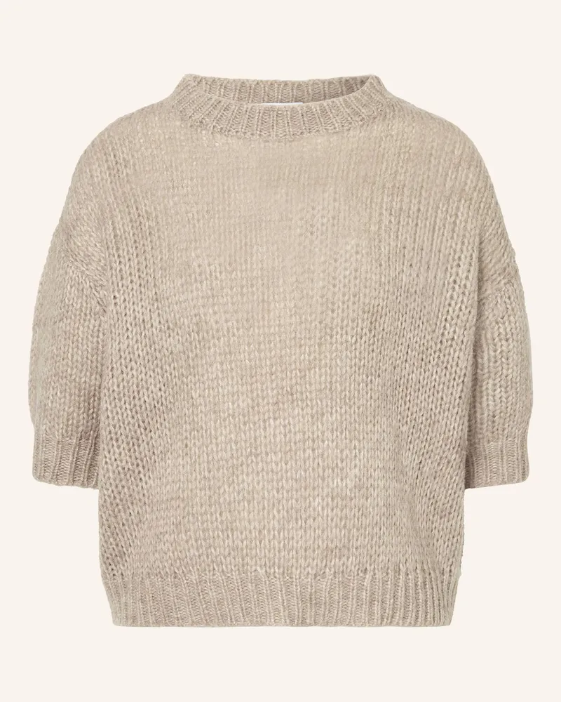 Mrs & HUGS Pullover mit 3/4-Arm Hellbraun