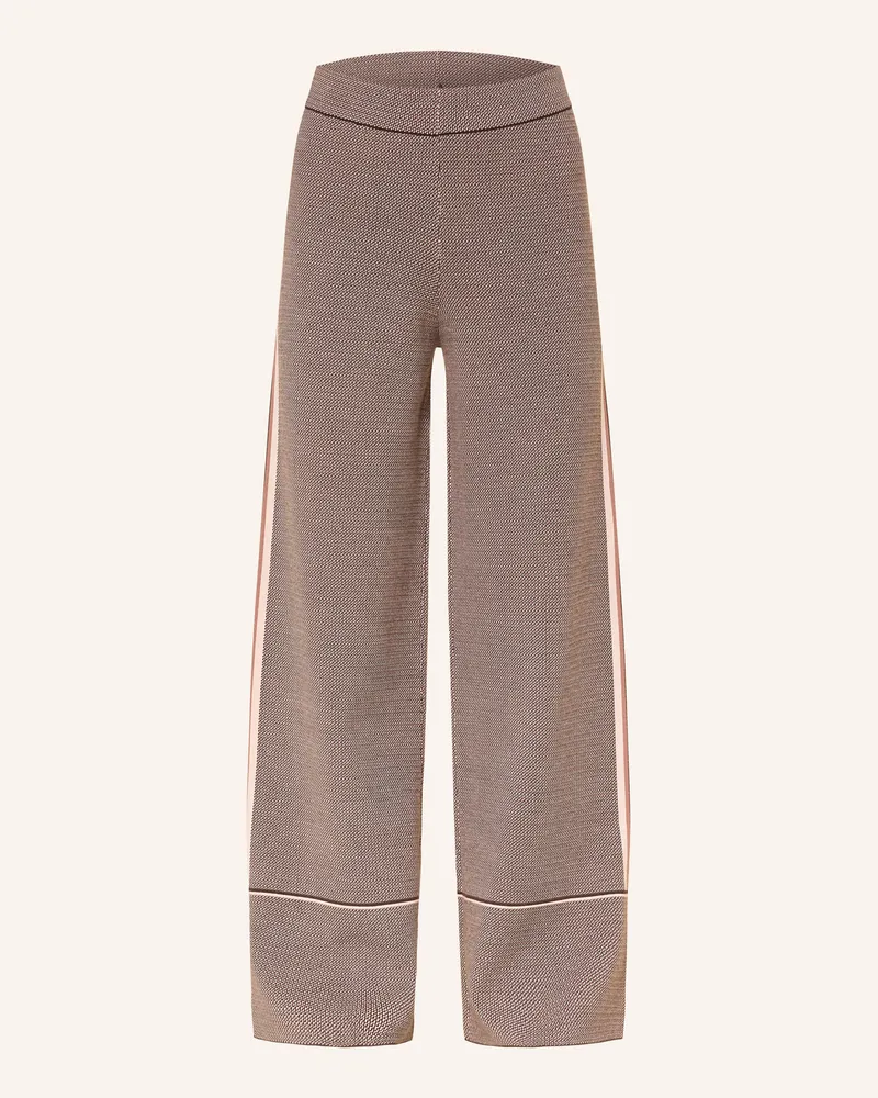 MARC AUREL Strickhose Mit Galonstreifen braun Dunkelbraun