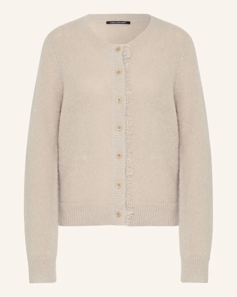 Luisa Cerano Strickjacke Mit Alpaka rosa Hellgrau