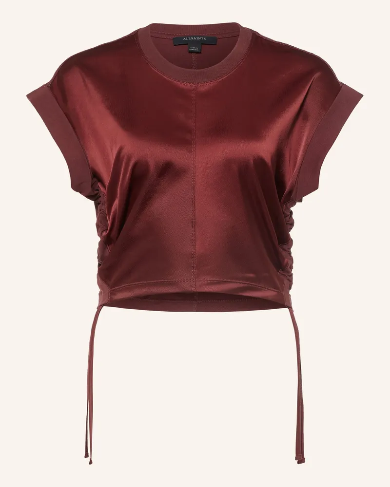 AllSaints T-Shirt Mira Im Materialmix rot Dunkelrot