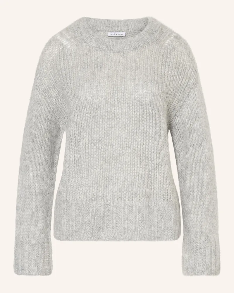 Mrs & HUGS Pullover mit Alpaka Hellgrau