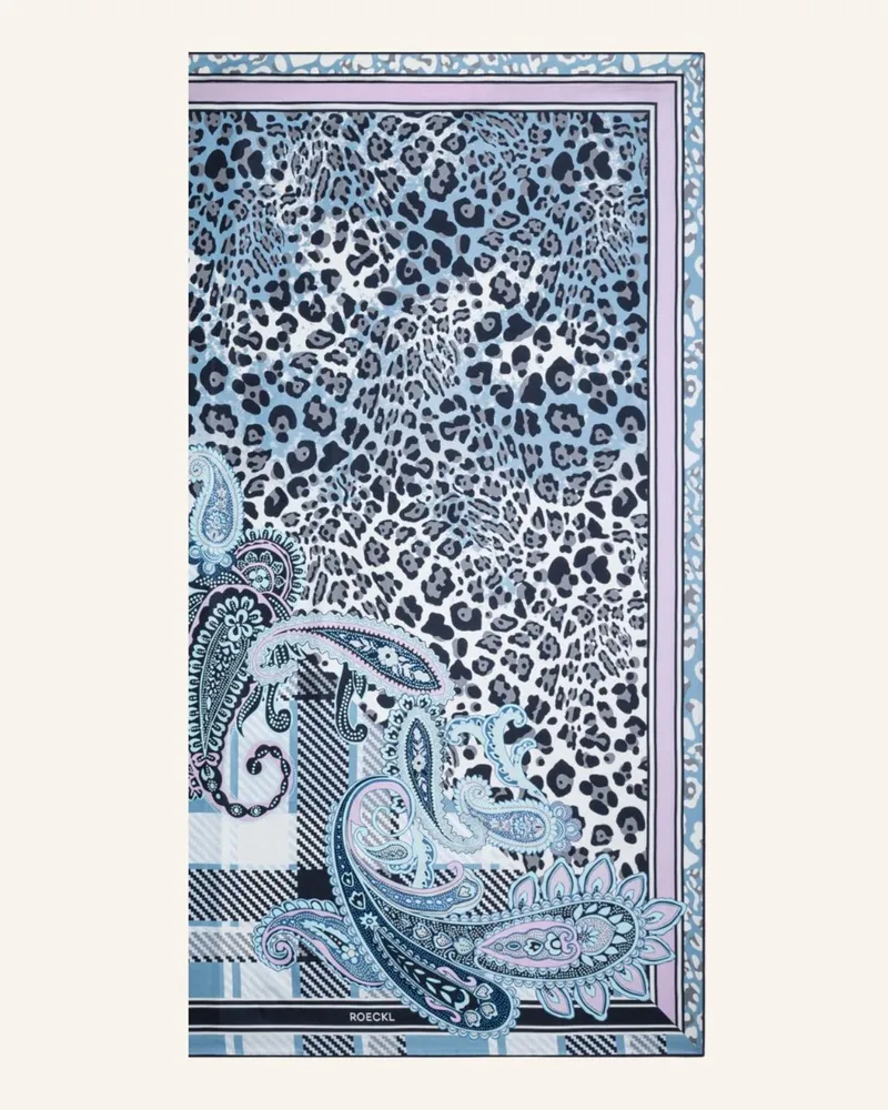 Roeckl Seidentuch Patchwork Leo schwarz Schwarz