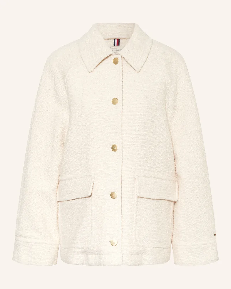 Tommy Hilfiger Bouclé-Overjacket Creme