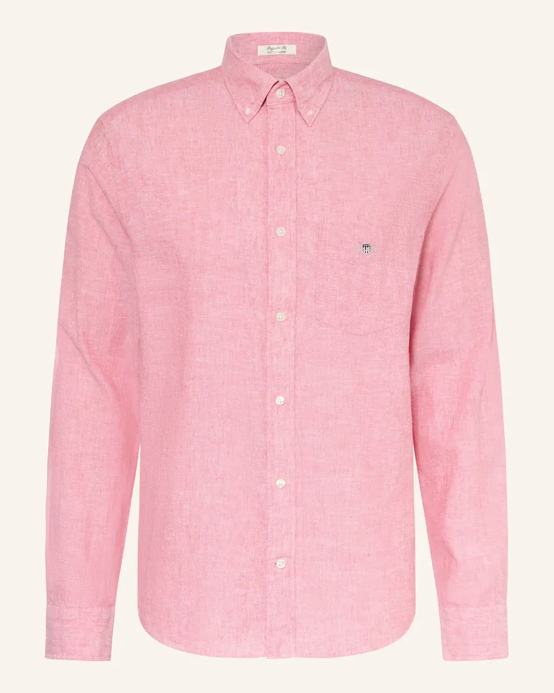 Gant Hemd Regular Fit Mit Leinen rot Hellrot