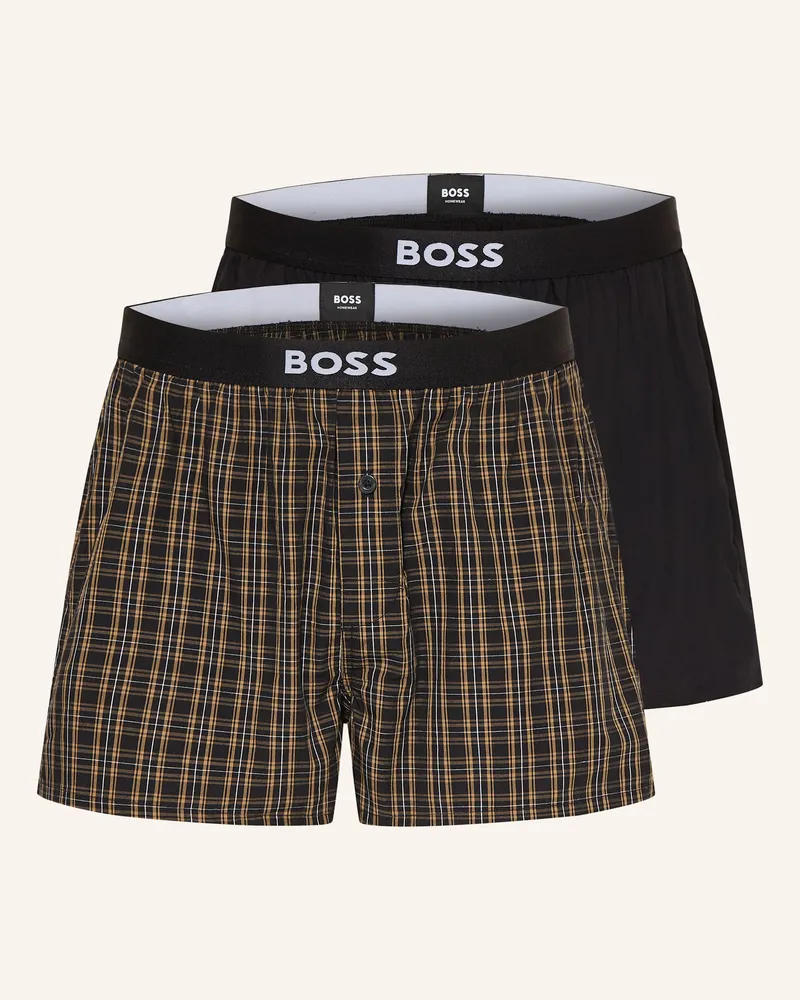 HUGO BOSS 2er-Pack Web-Boxershorts Schwarz