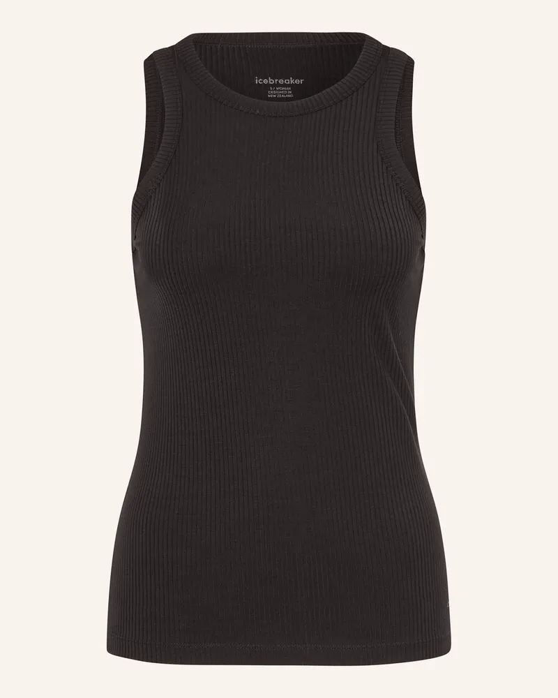 Icebreaker Tanktop Lotus Mit Merinowolle schwarz Schwarz