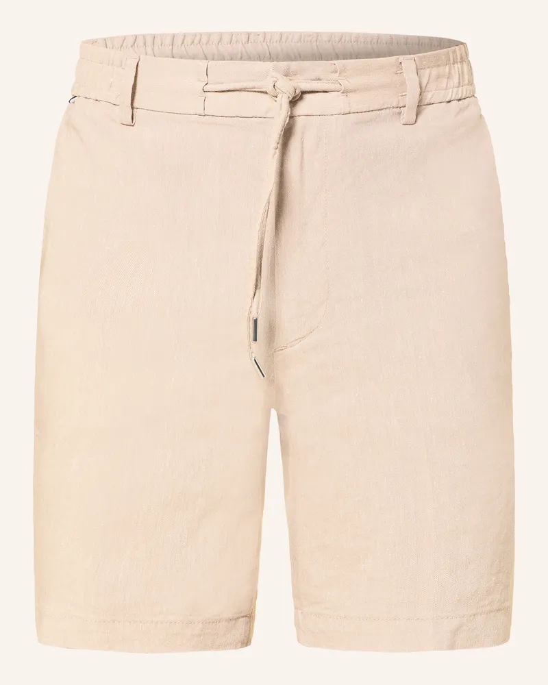 HUGO BOSS Shorts Kane Mit Leinen beige Hellbraun