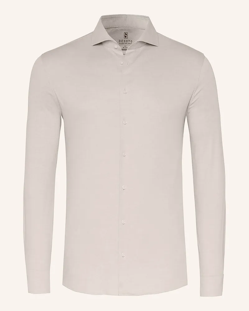 DESOTO Hemd Slim Fit beige Hellgrau