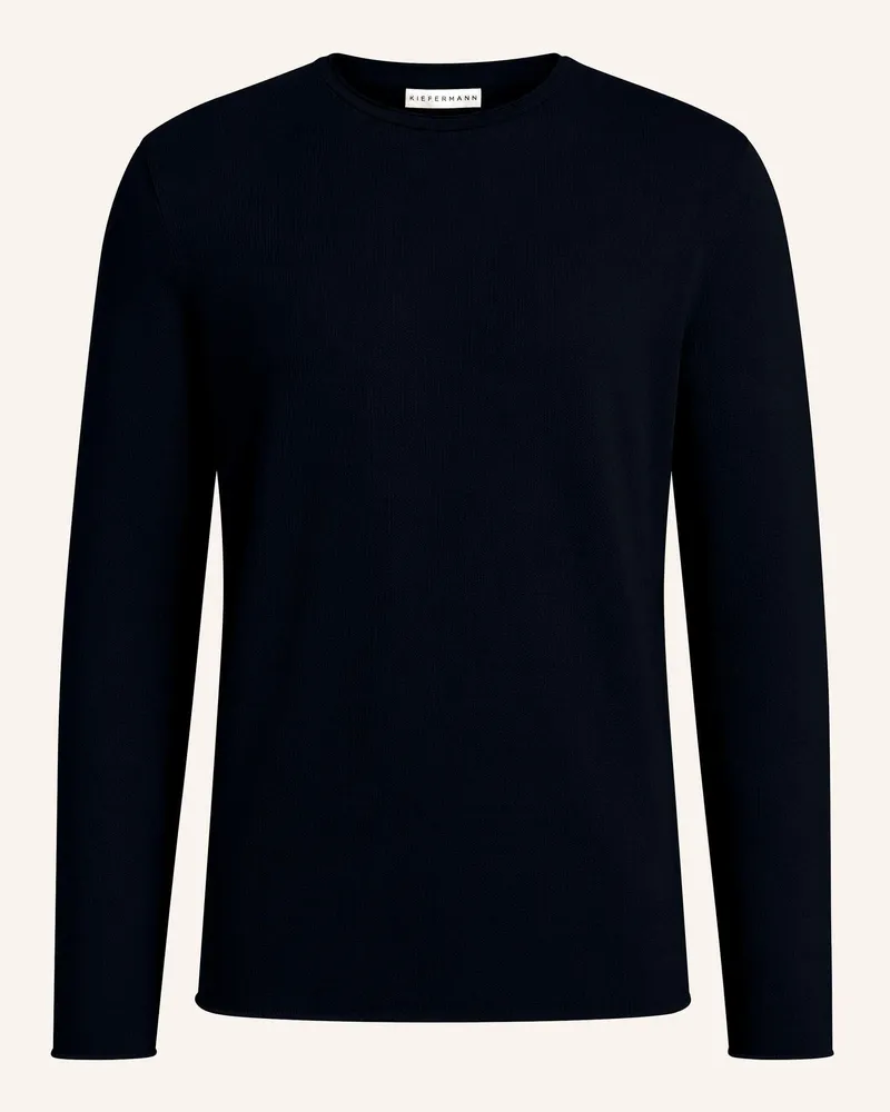 KIEFERMANN Kiefermann Herren French-Terry Sweatshirt Mit Offenen Kanten Frankon blau Blau