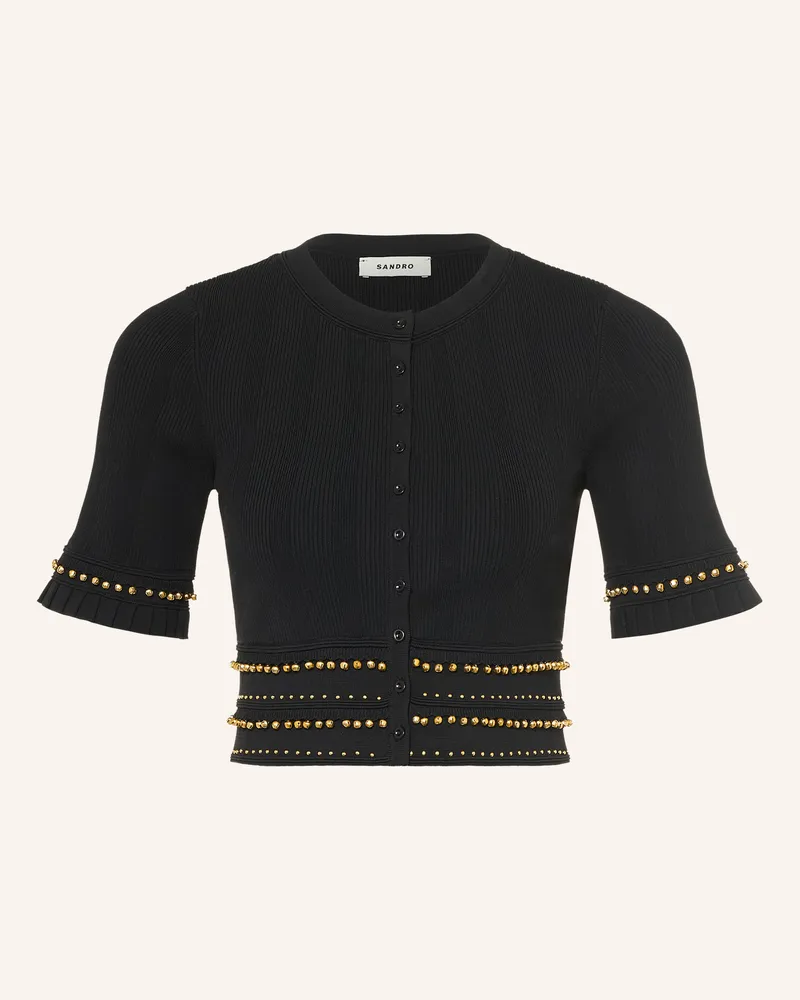 Sandro Cropped-Bluse Mit Nieten schwarz Schwarz