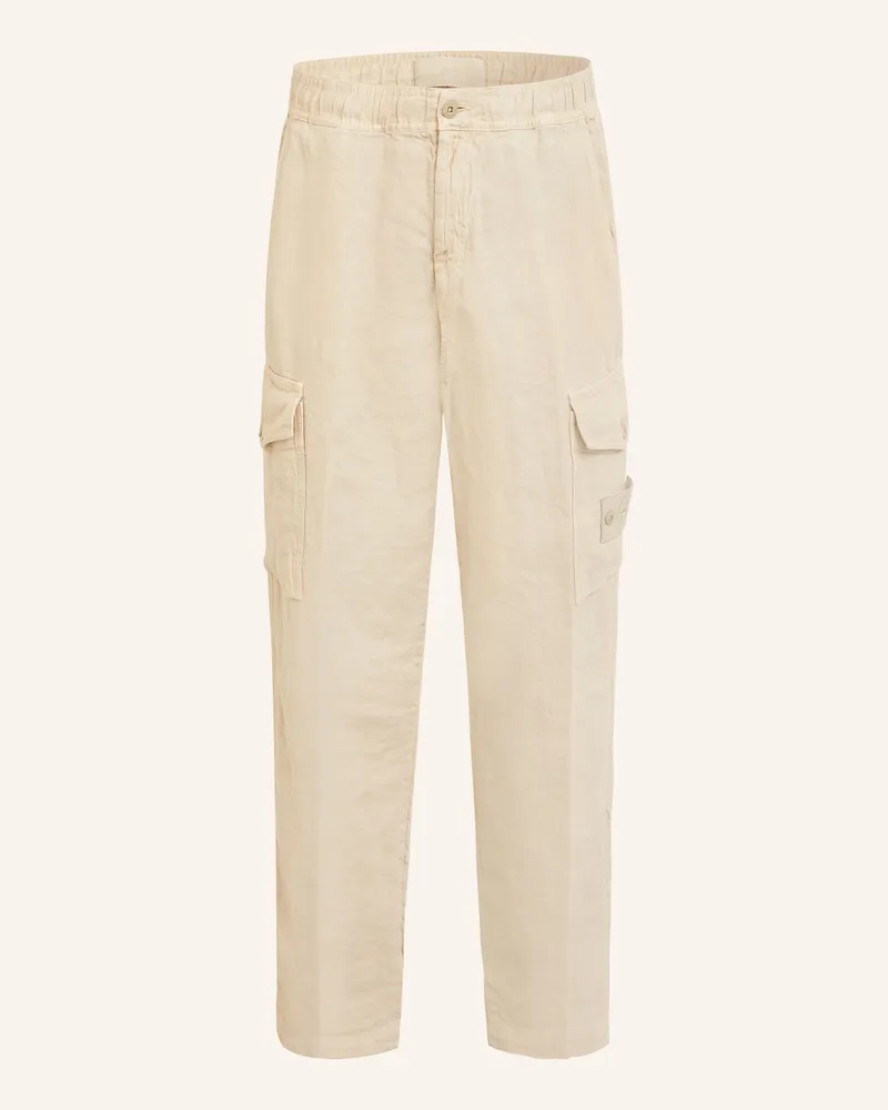 Stone Island Cargohose GHOST Regular Fit aus Leinen Beige