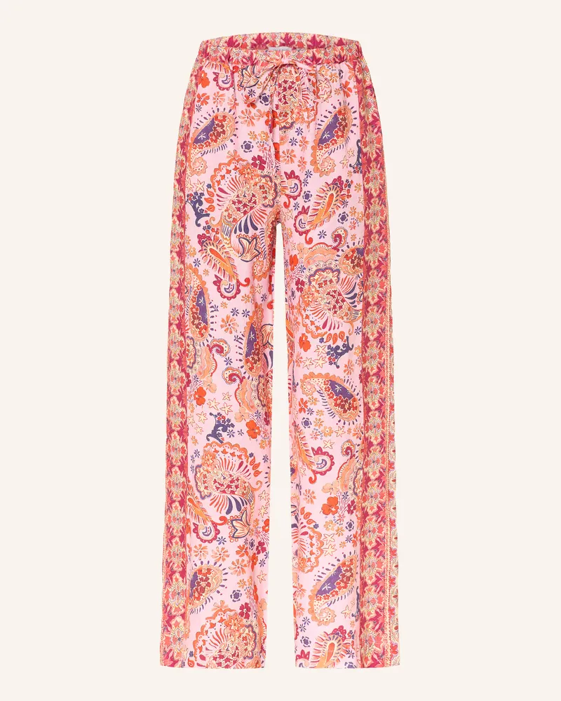 Mrs & HUGS Marlenehose Aus Leinen rot Rot