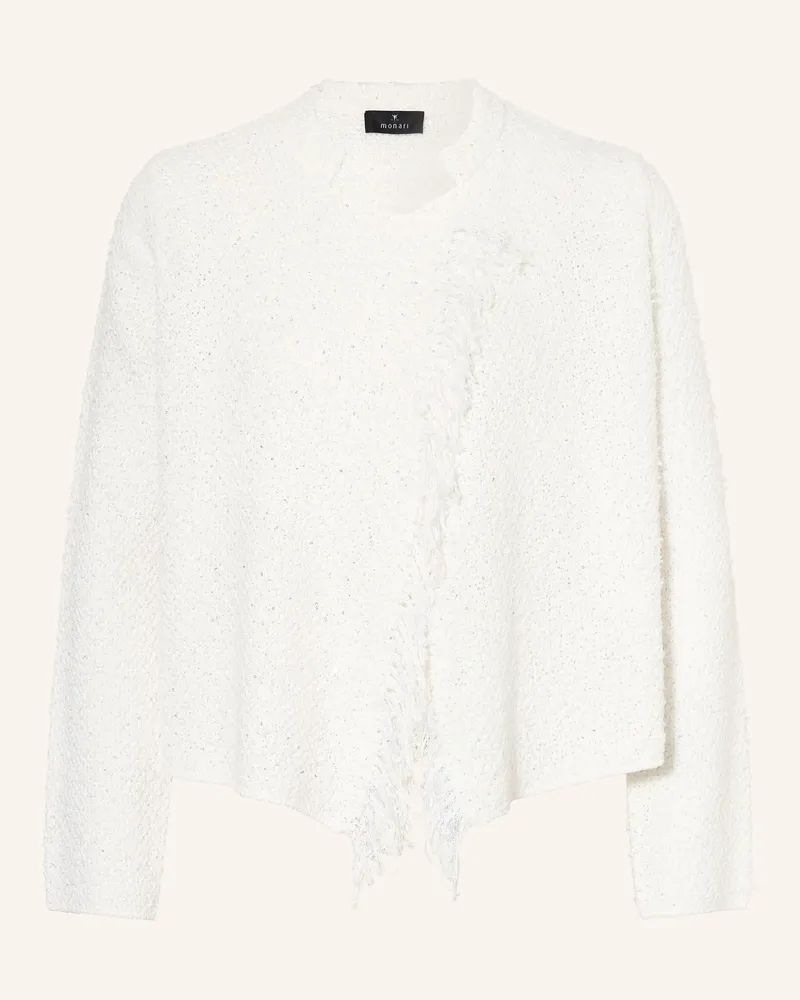 monari Strickhülle Mit Pailletten weiss Weiss