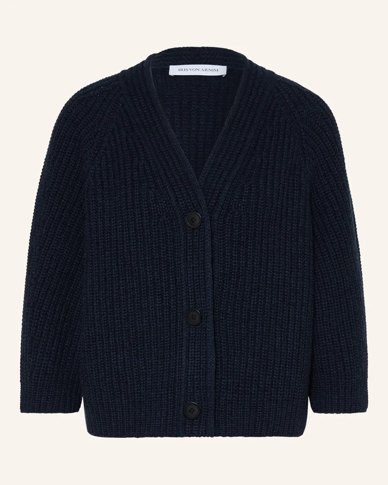 Iris von Arnim Strickjacke Fallou Button Aus Cashmere Mit 3/4-Arm blau Dunkelblau