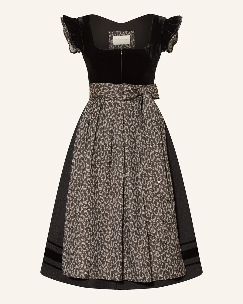 AlpenHERZ Dirndl Leo Mit Abnehmbaren Ärmeln schwarz Schwarz