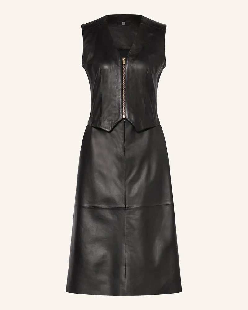 Riani Lederkleid Schwarz