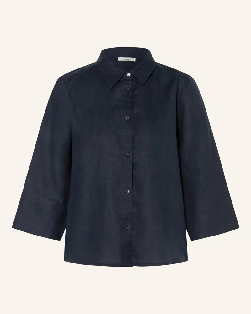 lilienfels Hemdbluse Aus Leinen Mit 3/4-Arm blau Dunkelblau