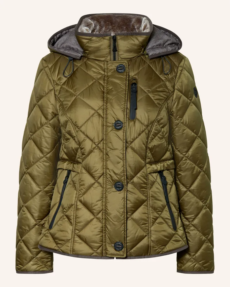 Gil Bret Steppjacke Mit Kunstfell Und Abnehmbarer Kapuze gruen Oliv