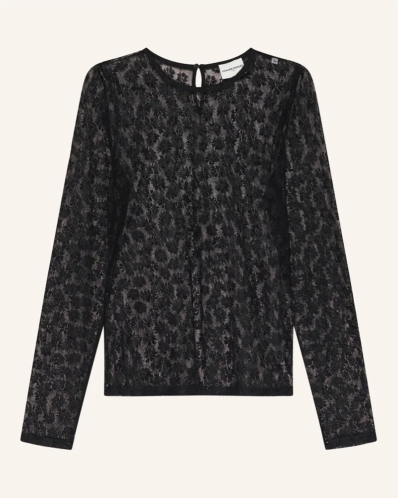 Claudie Pierlot Longsleeve aus Mesh Schwarz