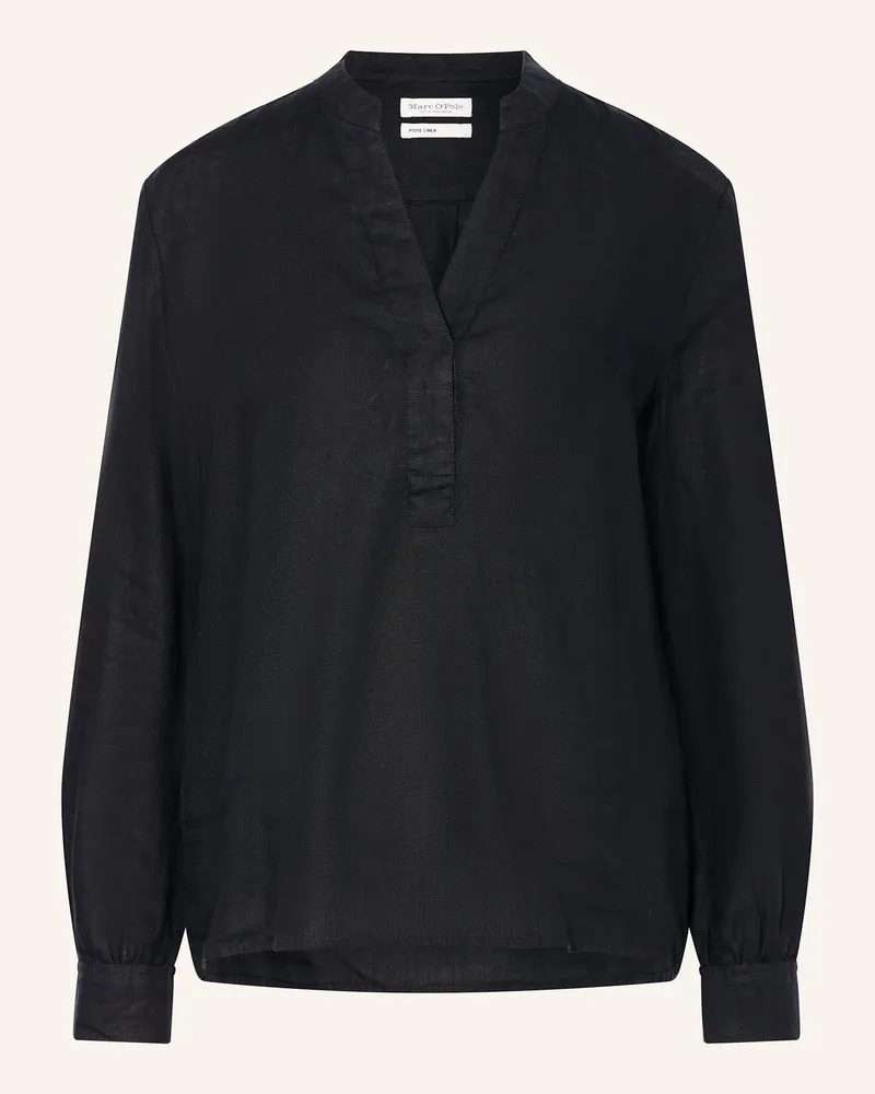 Marc O'Polo Blusenshirt aus Leinen Schwarz